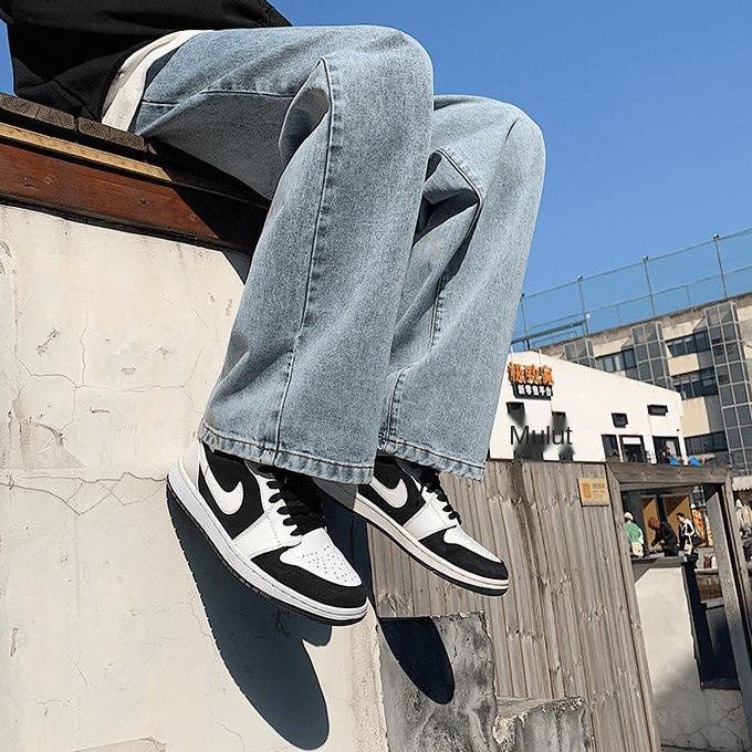 (SPECIAL PRICE) jeans korean style pria High Street Dicuci Sederhana Longgar Lebar Kaki Celana loose