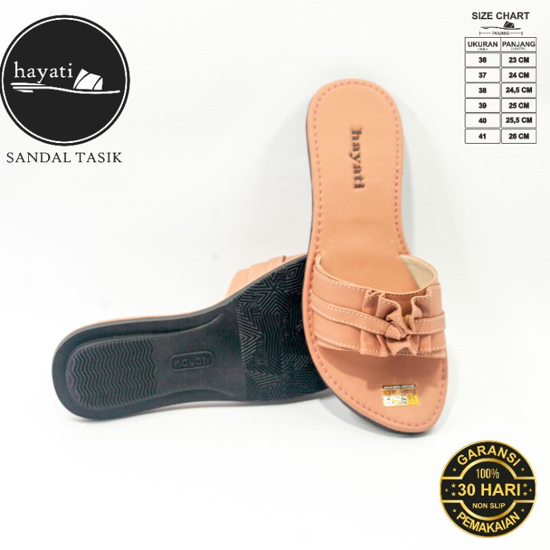 Sandal slop wanita anti slip sandal hayati sandal tasik jaminan pemakaian 30 hari