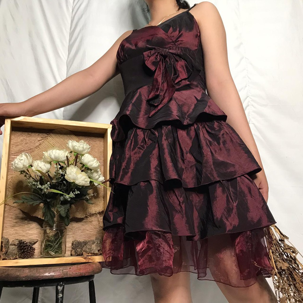 MAROON PARTY DRESS