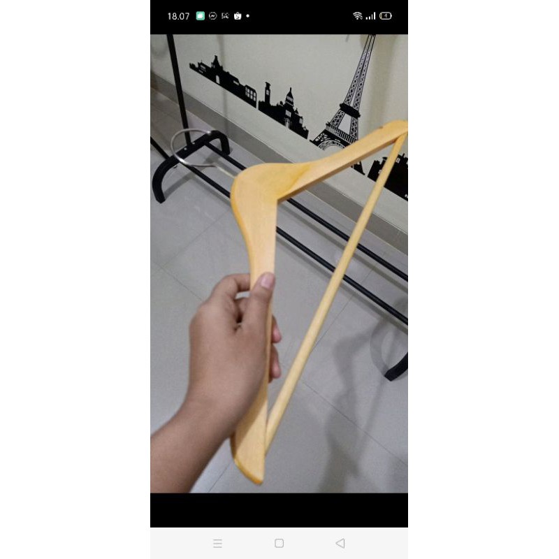 hanger kayu palang natural dewasa/harga 1 lusin