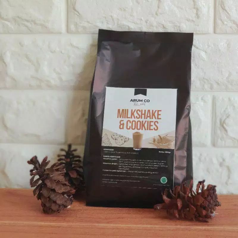 

Bubuk Minuman Instan-Serbuk Minuman Rasa Milkshake and Cookies Kemasan 500 Gram