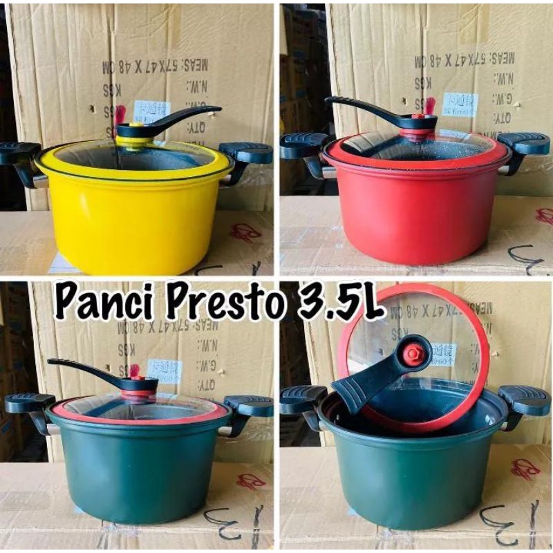 PRODUK NEW TERMURAH PANCI PRESTO TOTIPOTENT 3,5LITER ANTI LENGKET/ PANCI MINI PRESTO 3,5 LITER ANTI LENGKET / PANCI PRESTO TEXANIA ANTI LENGKET / Panci Presto Teflon Totipotent Micro Pressure Cooker Pot 3,5 Liter Anti lengket TOTIPOTENT PANCI PRESTO VIRAL