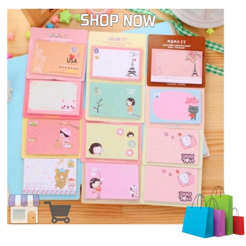 

{Hya} Sticky Notes Kartun Memo mini korea/Memo Karakter Lucu & Unik/ Note Book Catatan