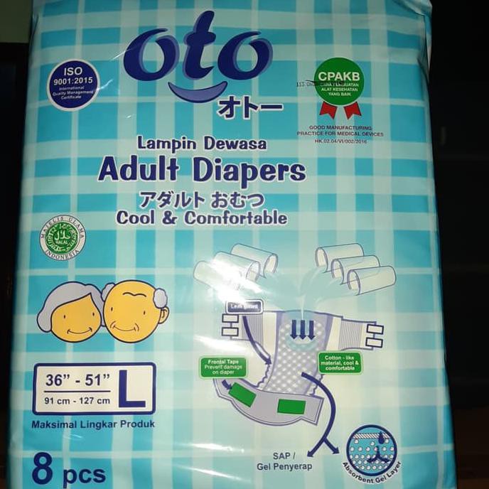 popok dewasa oto perekat L 8 / pampers