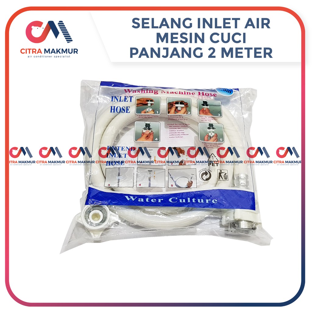 Selang inlet Mesin Cuci 2 meter Air masuk Hose otomatis panjang LG 2 m