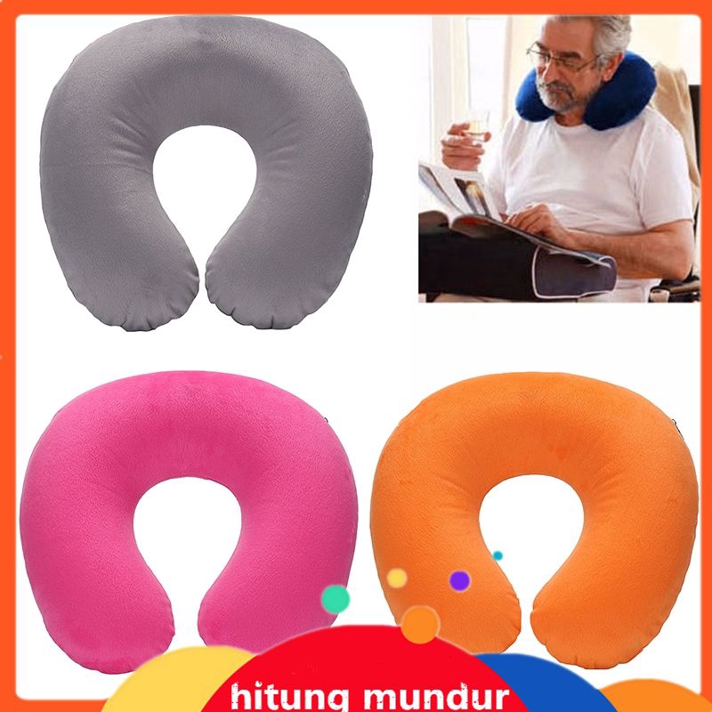 Short Plush Fabric Cover Pvc Inflatable Pillow Neck Pillow
