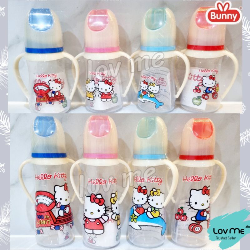 lov me❤️ Lusty Bunny Botol Susu Bayi ada pegangan Hello Kitty Handle BPA Free HKT DB241 DB281