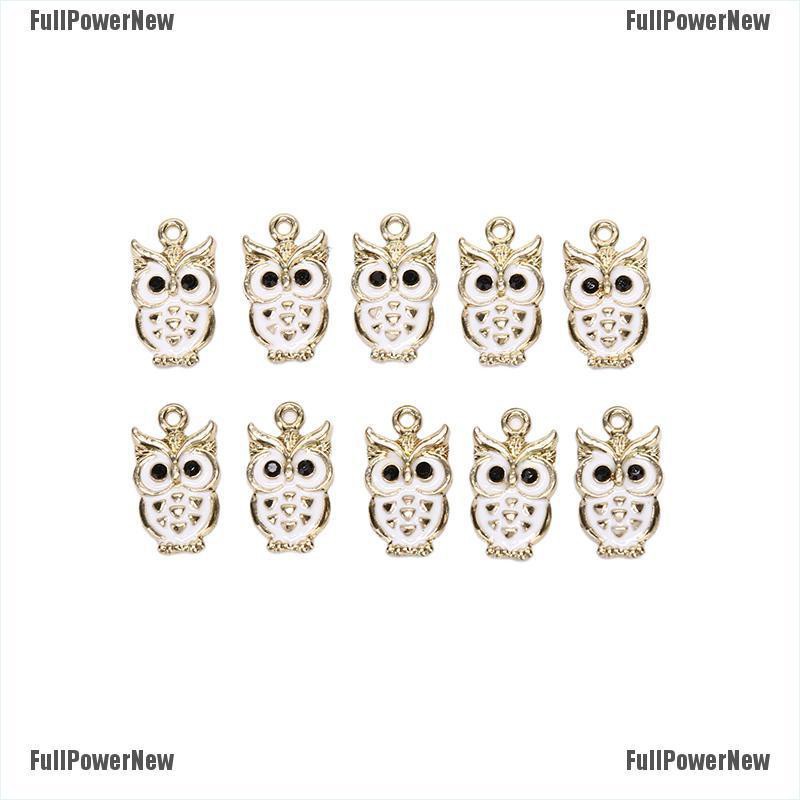 [FULLのJY] 10Pcs/Lot Owl Enamel Alloy Charms Pendant Necklace DIY Craft Jewelry Making Gift