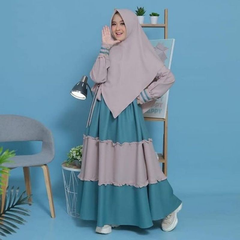 Fitri dress set khimar // Fitri syari set // shafeeya syari set