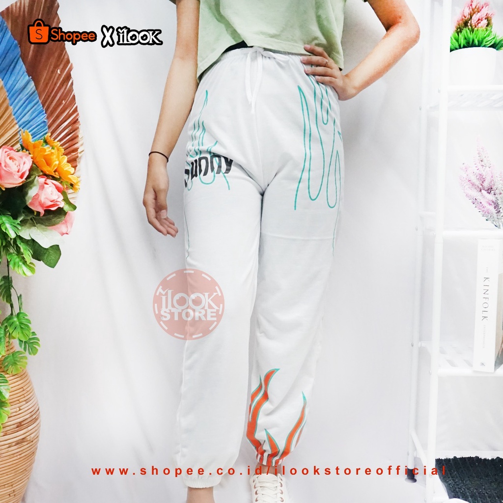 ilook | Celana Jogger Flame | Celana Jogger | Jogger Wanita Murah | Jogger Flame