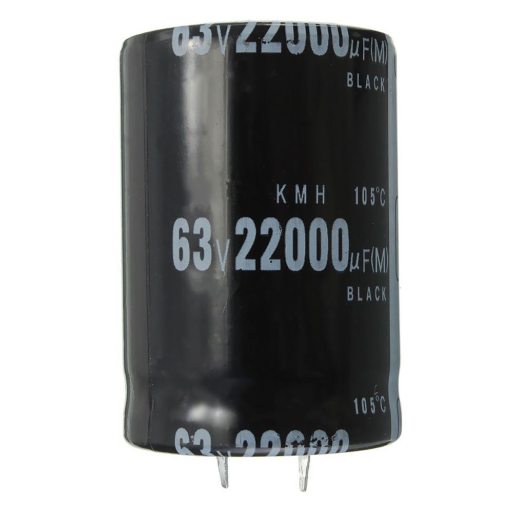 QUINTON High Quality Inline Capacitor Convenient 63V 22000UF Electrolytic Capacitor High Capacity Durable Cylindrical Black Practical Aluminum Electrolytic Amplifier Sound/Multicolor