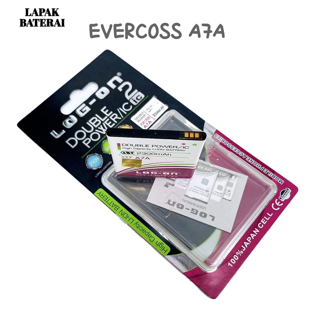 LOG - ON Evercoss A7A | Cross A7A Baterai Double IC Protection Battery Batre