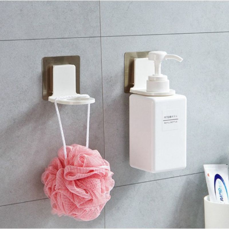 Gantungan botol sabun shampoo handsanitizer di dinding / gantungan tempel holder dispenser bathroom