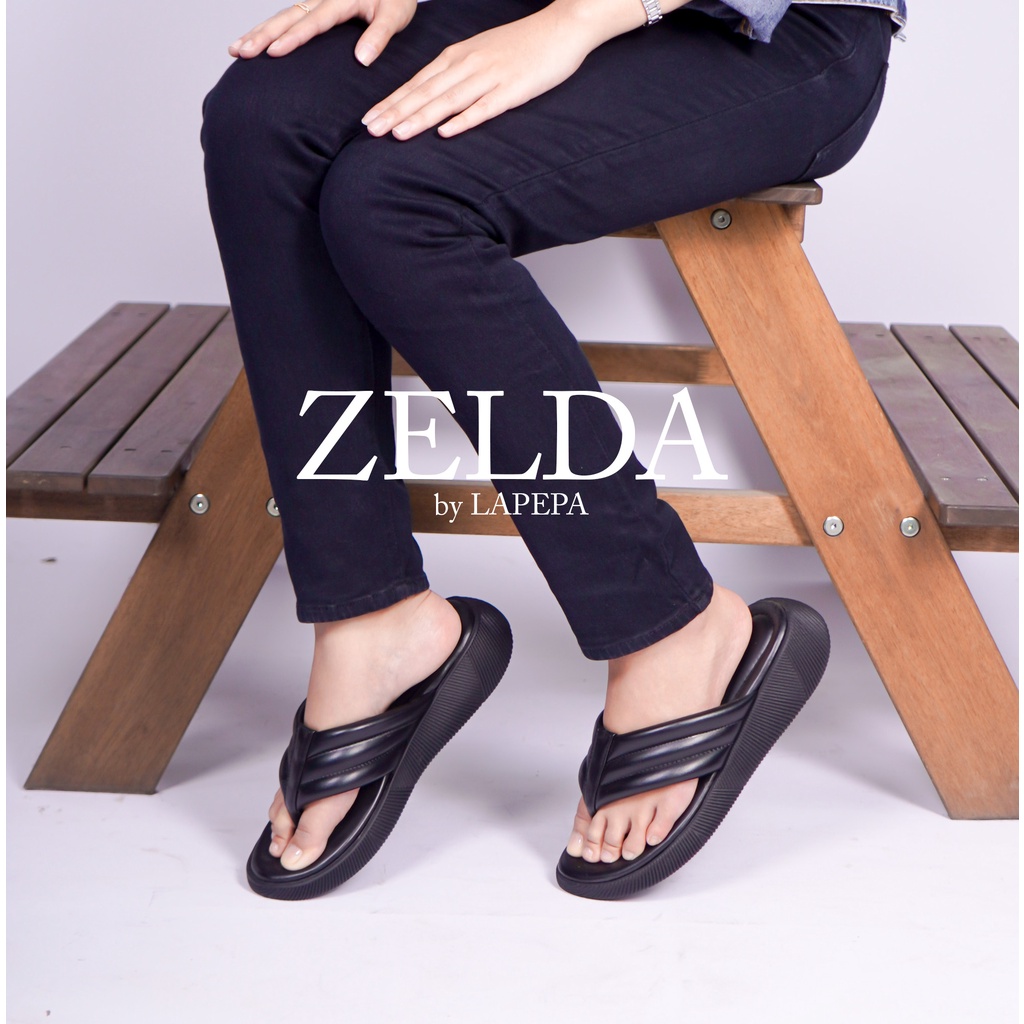 AVLINSTORE - tipe ZELDA Sandal Wanita Wedges  Sendal Japit Platform Perempuan Empuk Kekinian Viral