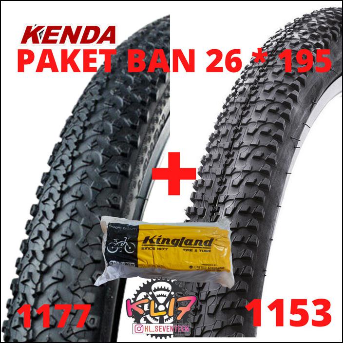 BAN LUAR 26 X 1.95 KENDA BAN DALAM 26 KINGLAND PAKET BAN SEPEDA MTB - PAKET 1153