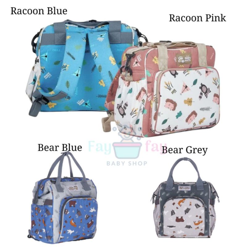Morumotto Tas Medium 3in1 Bear Series MMT7004/ Tas Medium 3in1 Little Racoon Series MMT7001 Moru mot