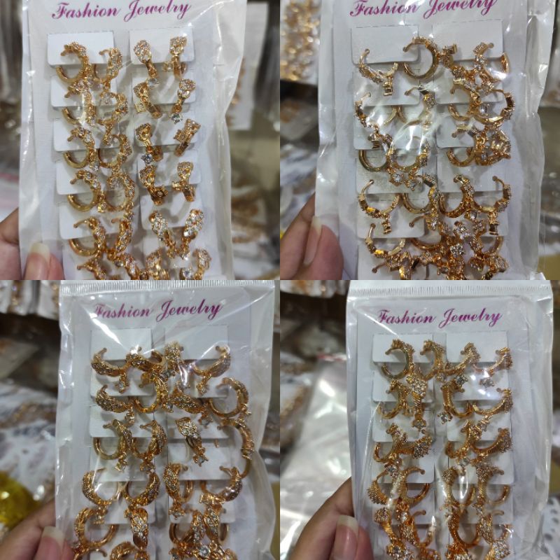 anting jepit dewasa isi 1 lusin/12 pasang, paket usaha perhiasan xuping