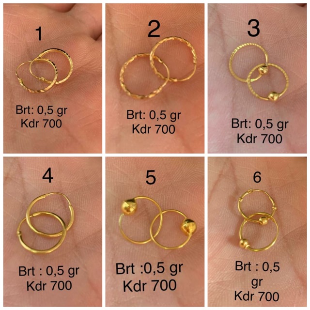 Anting emas asli anak” mas kdr 700