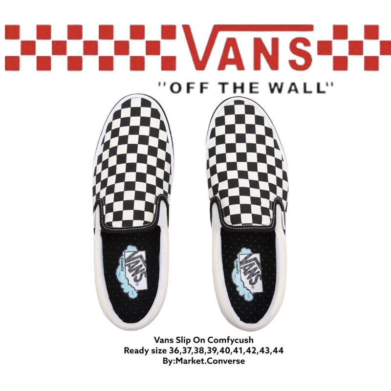 VANS SLIP ON COMFYCUSH CHECKERBOARD ORIGINAL 100%