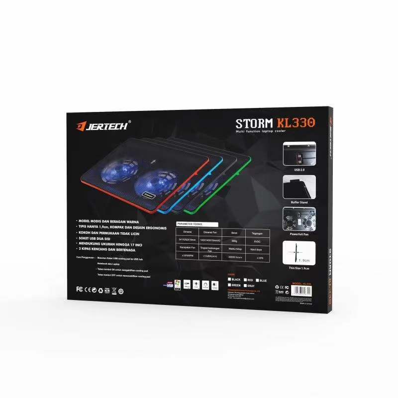 Coolerpad Pendingin laptop 2 kipas Jertech KL-330 -ACS