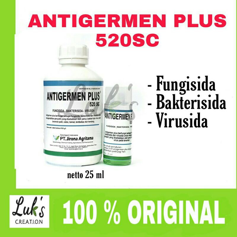 Antigermen plus 520sc 25 ml fungisida bakterisida virusida tanaman