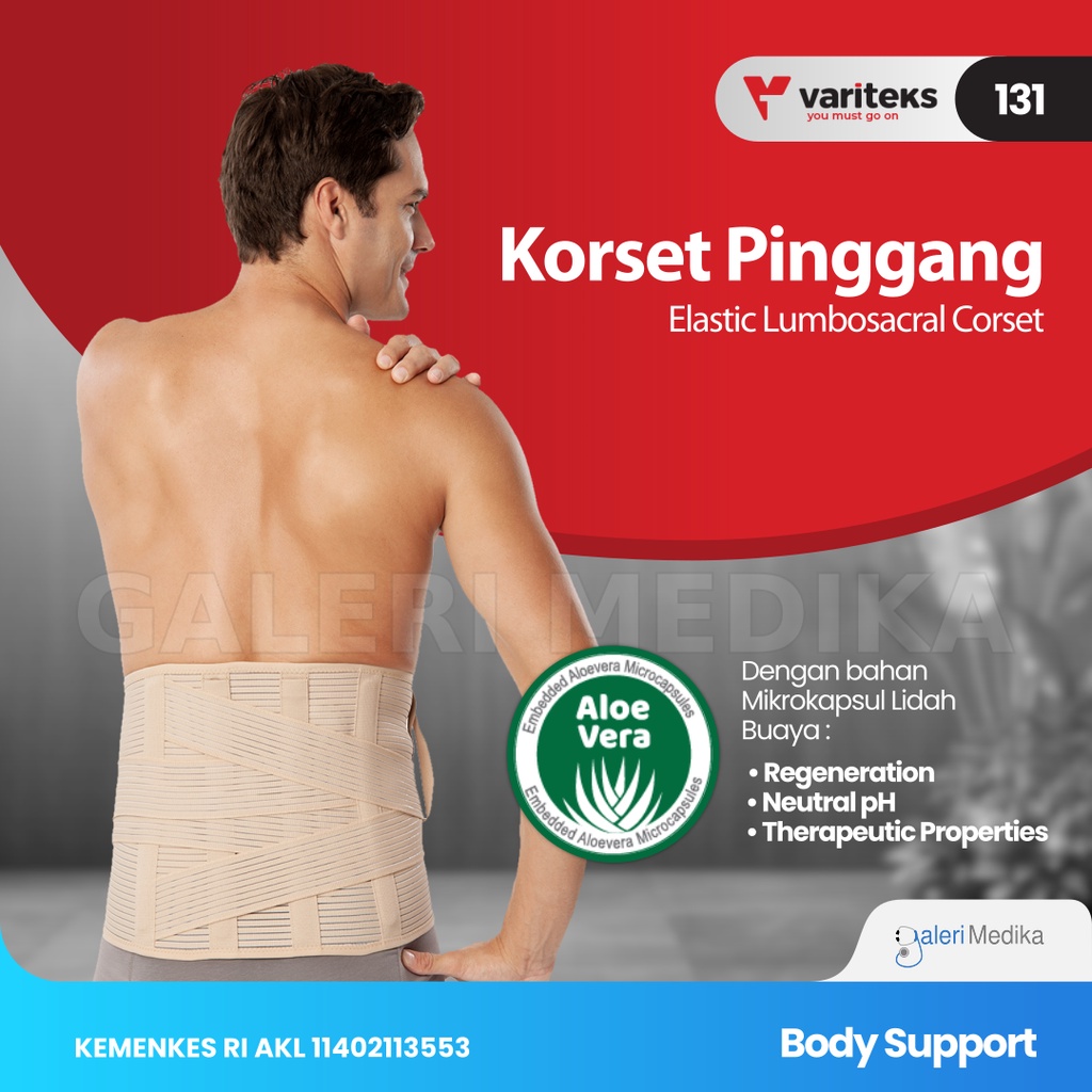 Korset Penopang Tulang Belakang Variteks 131 Elastic Lumbosacral Corset Support - Untuk Nyeri Pinggang