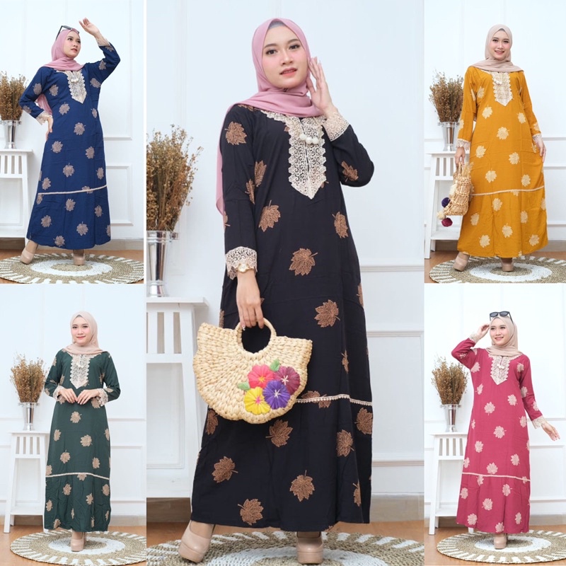 Daster Arab Zeema Lengan Panjang Busui Rayon Tebal