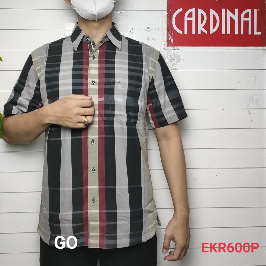 gof CTR CARDINAL KEMEJA CASUAL Pakaian Atasan Pria Kemeja Reguler Hem Casual Santai Lengan Pendek