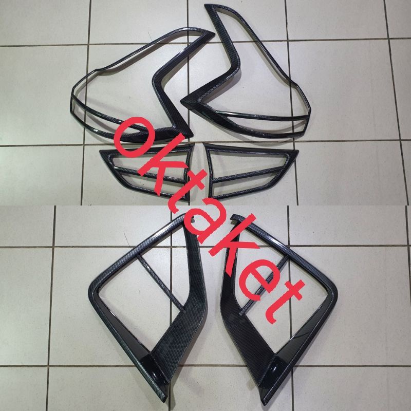 paket garnish lampu depan belakang Xpander full carbon