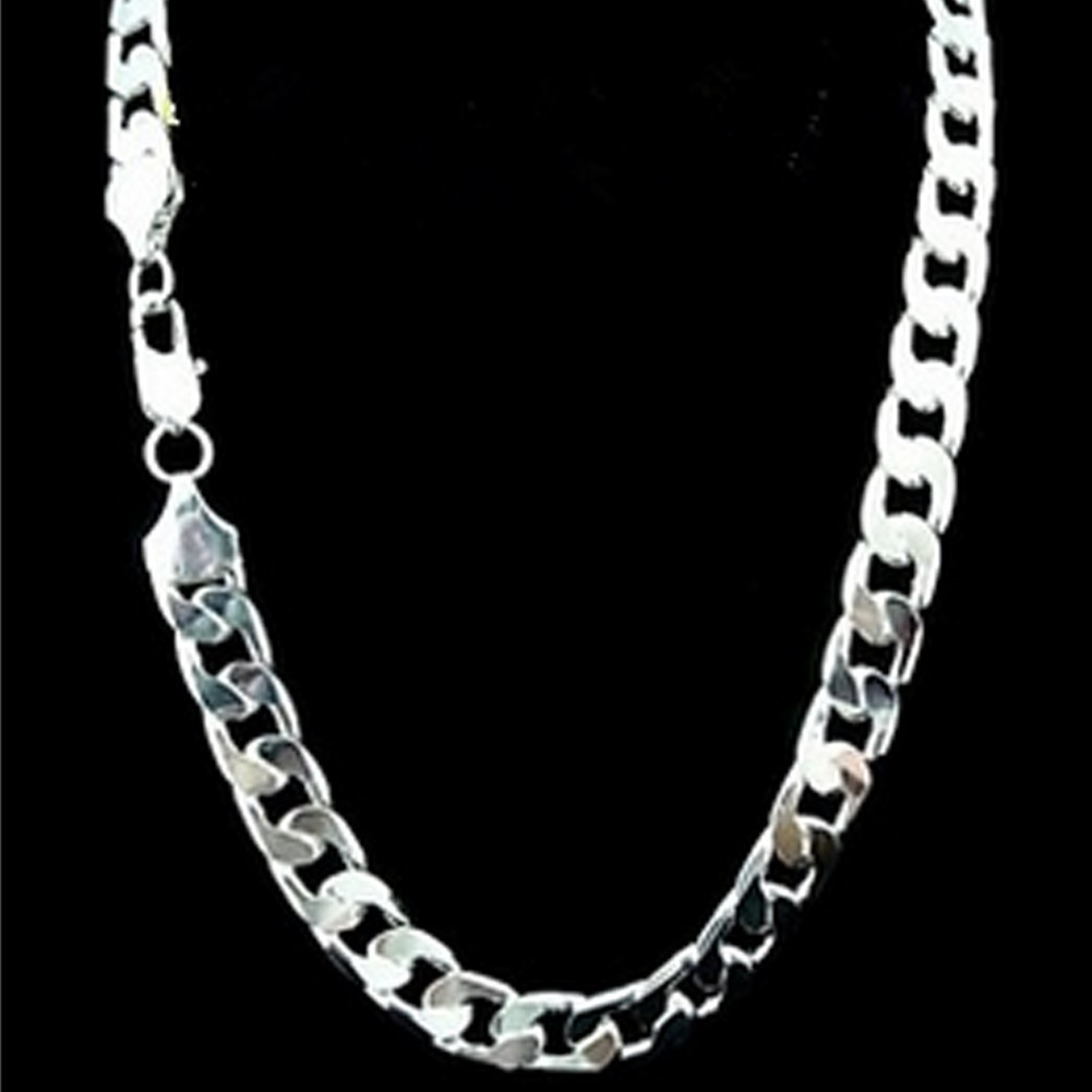 Width 6 Mm 925 Silver Silver Necklace For Men 925 Sterling Silver Chain Necklace