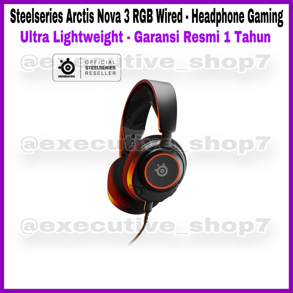 Steelseries Arctis Nova 3 RGB Wired - Headphone Gaming - Ultra Lightweight - Garansi Resmi 1 Tahun