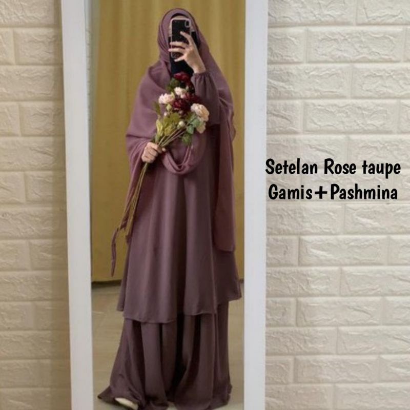 Gamis Malaysia Satu Set Pashmina (GAMIS+PASHMINA)