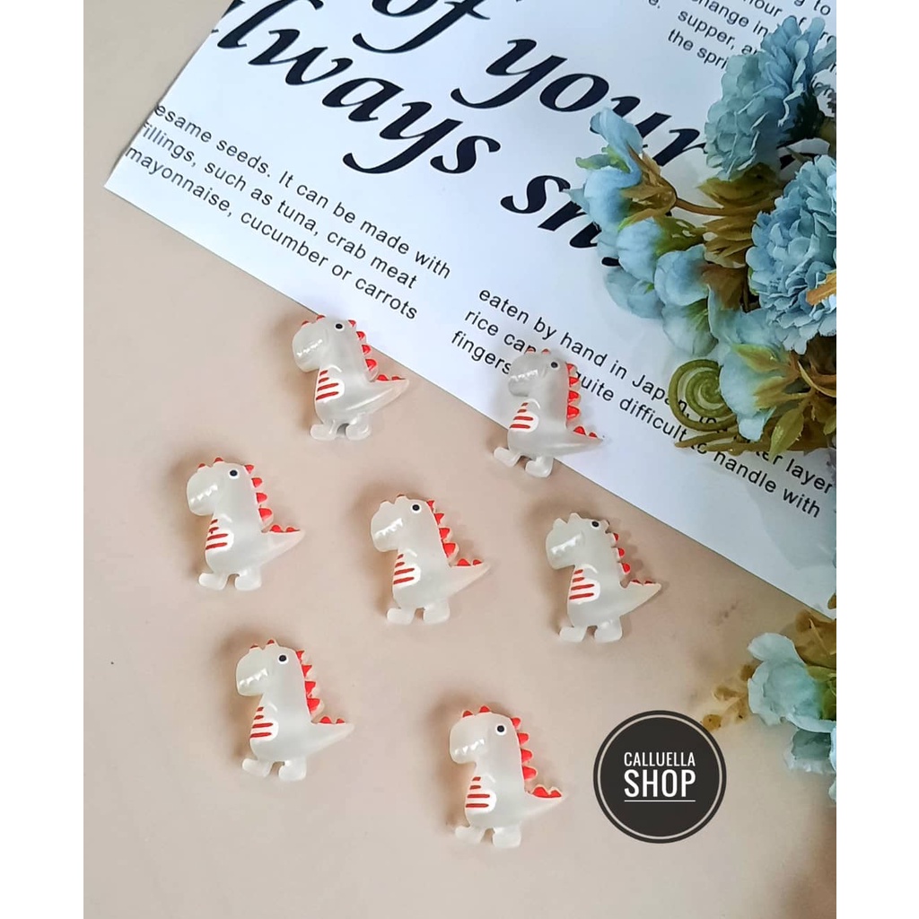 RESIN CLAY TEMPEL MIX MOTIF DAN WARNA MANIK PAREL CINCIN | BAHAN CRAFT CLAY GELANG BROS KALUNG STRAP MASK MASKER PAREL MANIK CRAFT KERAJINAN LUMAJANG FASHION-Dino doff clear1bj