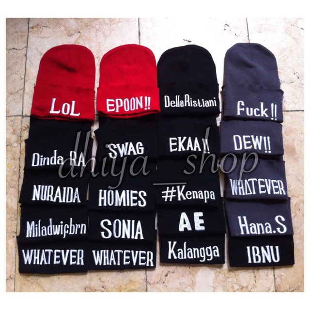 beanie hat custom / kupluk custom / beanie tumblr / beanie hat