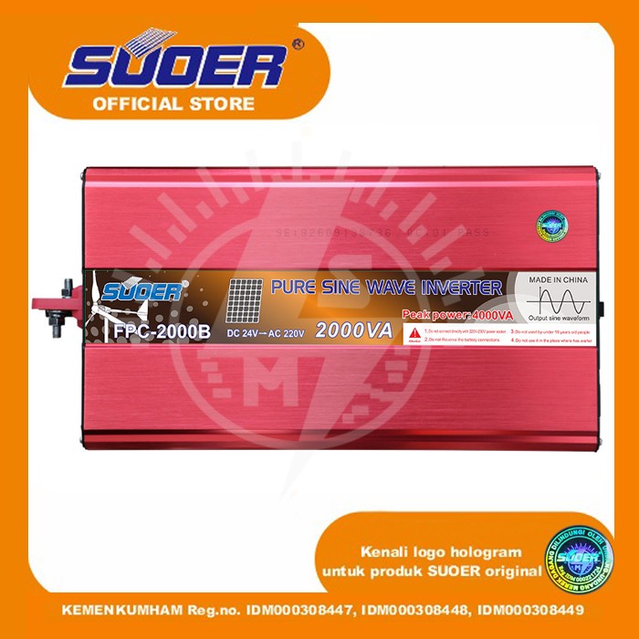 Inverter Pure Sine Wave / Sinus Murni 2000 Watt 24 Volt Fpc 2000
