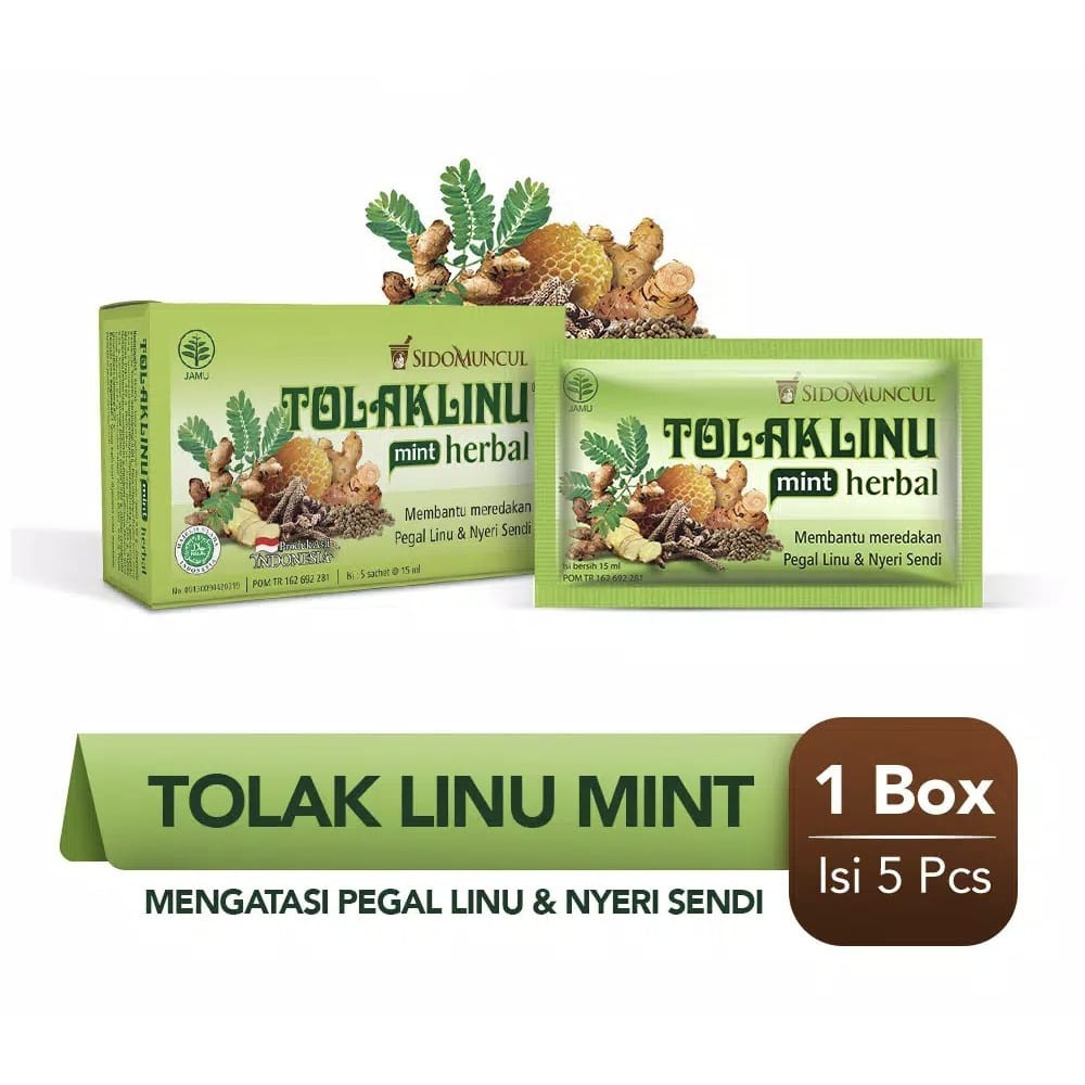 

Tolak Linu Mint Cair Dus 5's Obat Herbal - Pegal Linu Nyeri Sendi