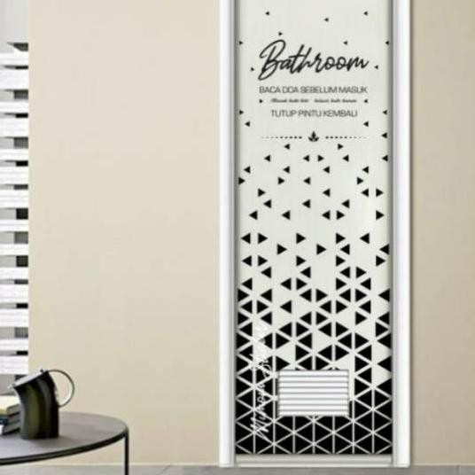 Terbaru STICKER PINTU KAMAR MANDI MOTIF MONOCHROME/ STIKER PINTU TOILET MOTIF MONOCHROME . . .