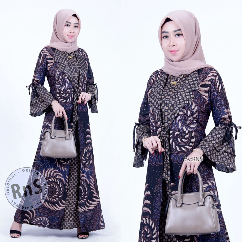 SAROJA | Dress Natal Batik Puser Biru | Dress Natal Wanita Kekinian | Baju Natal Couple Keluarga Ayah Ibu Anak | Baju Natal Couple Pasangan | Baju Natal Anak Perempuan | Baju Natal Anak Laki laki | Baju Natal Keluarga