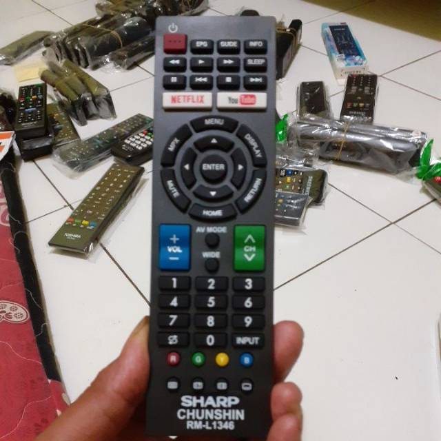 REMOTE REMOT TV SHARP  LCD LED SMART NETFLIX YOUTUBE ORIGINAL CHUNSHIN