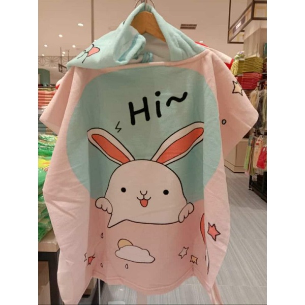 Handuk hoodie anak/handuk karakter anak/handuk baju anak/handuk ponco