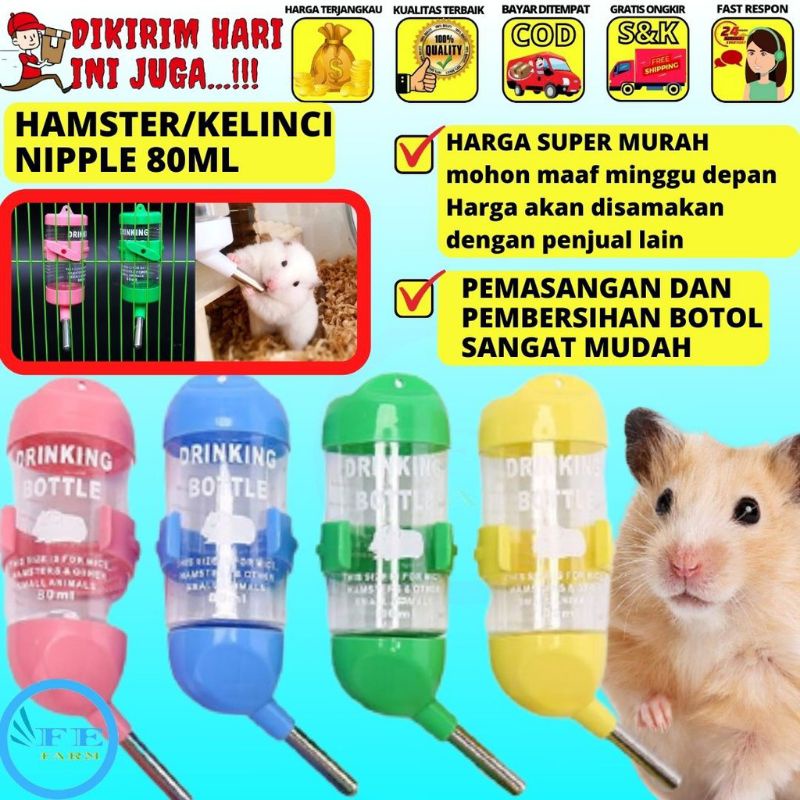 GPSS- Botol Minum Hamster Kelinci 80mL Botol Dot Minum Kelinci Tempat Minum Hamster Tempat Minum Gantung Kelinci 250mL 500mL Botol Minum Gantung Hamster