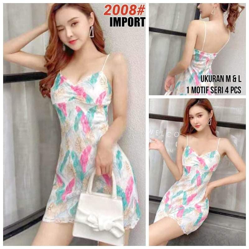2008-yr mini dress party bahan brukat import lapis furing tile