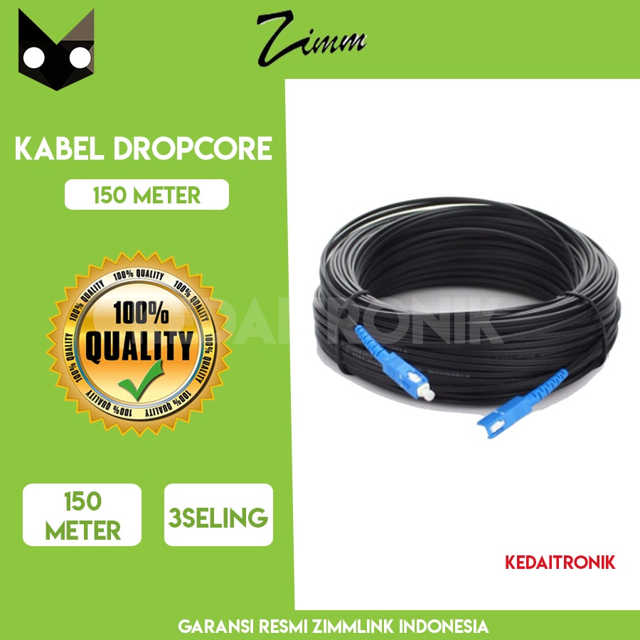 Kabel FTTH ZimmLink Dropcore Precon 1 Core 150M Precon 150 Meter