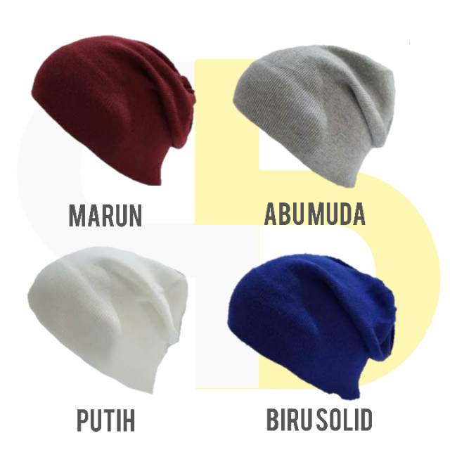 Kupluk Beanie Polos Bahan Spandek Pria dan Wanita