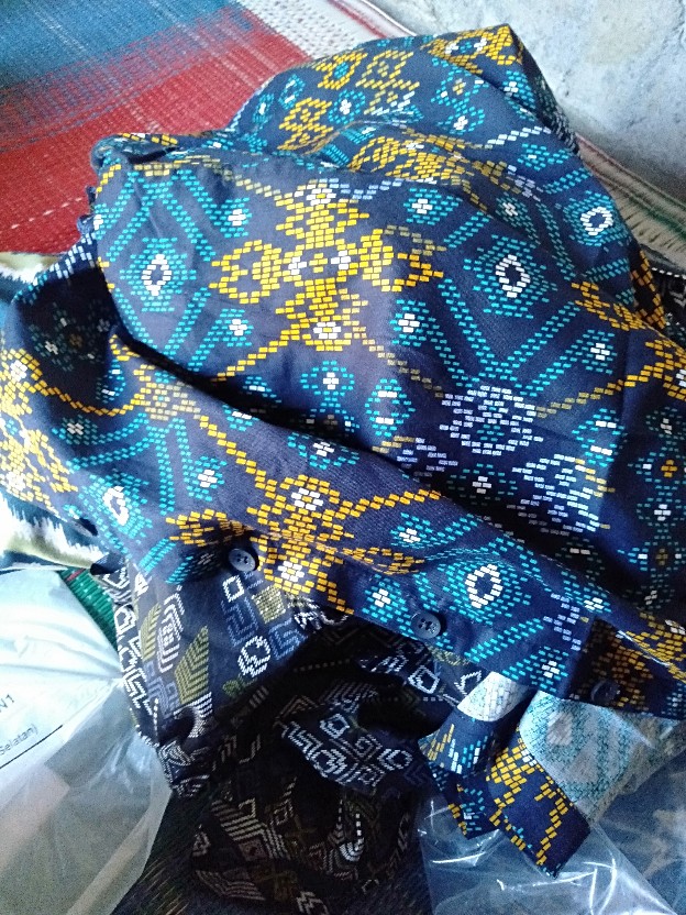 Dgm Fashion  Kemeja Batik Pria Lengan Panjang Songket /kemeja Tribal 5894