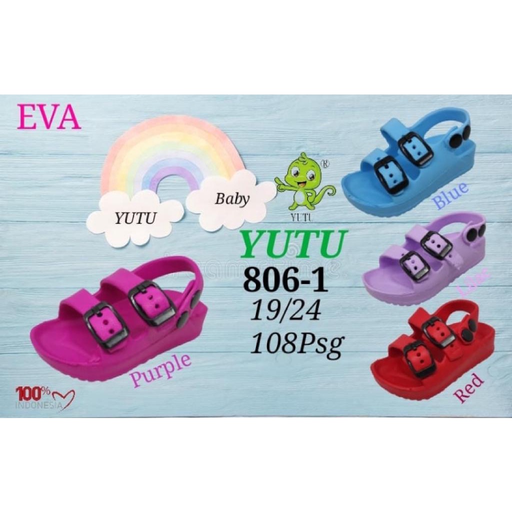 YT-806 Sandal Gunung Anak Cewek Cowok / Sandal Flip Flop Merek YUTU Ukuran 19-24