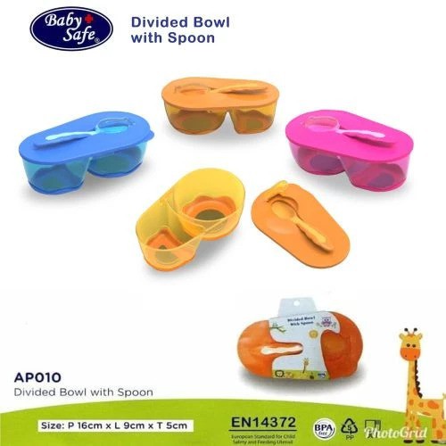 Baby Safe AP010 Divided Bowl with Spoon Mangkok Tempat Makan Bayi