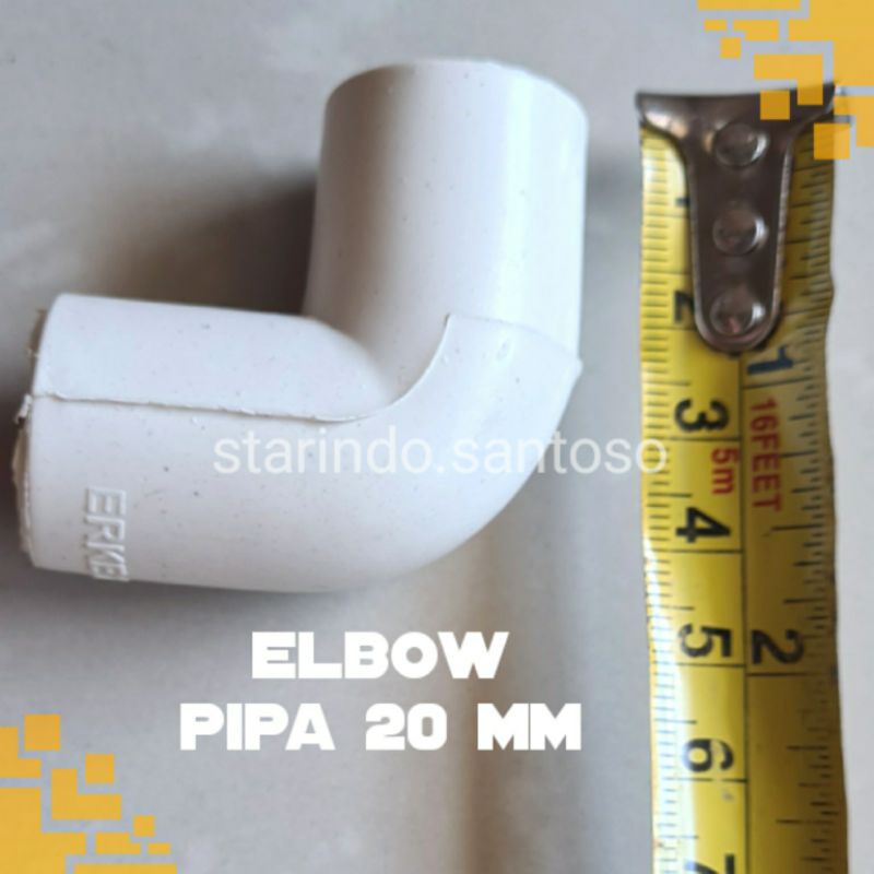 ELBOW PIPA 20 mm putih Erke pipa listrik