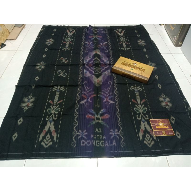 SARUNG Donggala Hitam gradasi Motif Tumpal Kembang  terbaru bahan adem bukan Afkir
