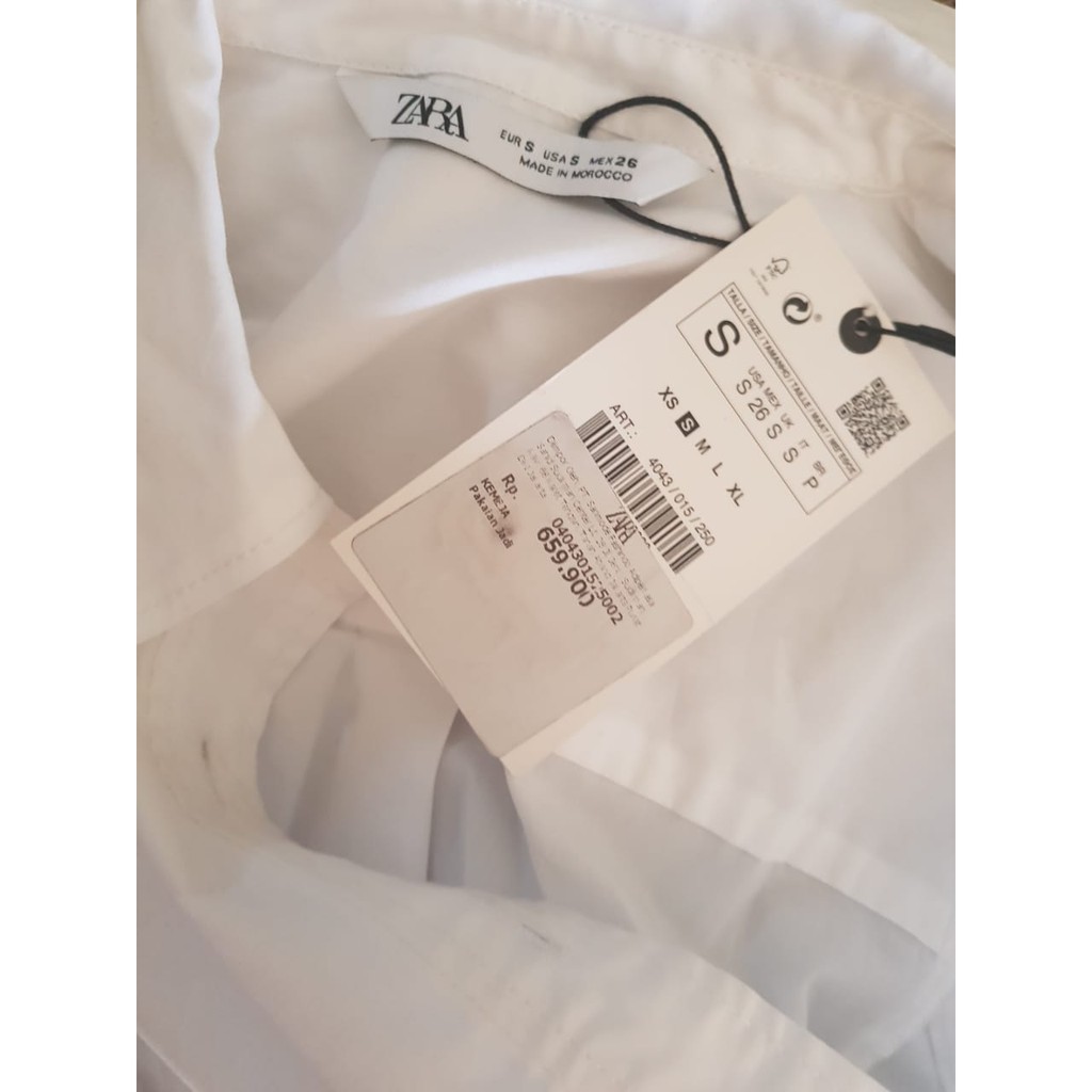 kemeja wanita murah zara original polos lengan panjang putih BARU ADA TAG diskon 60 cek v7t